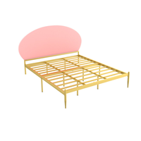 Sommier au design tatami élégant et discret avec structure métallique robuste, gain de place, pour chambres parentales et chambres d'amis, montage facile