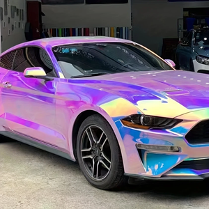 Chrome Rainbow Iridescence Car Wrapping Película <span class=keywords><strong>de</strong></span> vinilo Heat-Healing PVC <span class=keywords><strong>Color</strong></span>-Changing Car Tint en Pink Rainbow Electroplated Chrome - Product Image 5