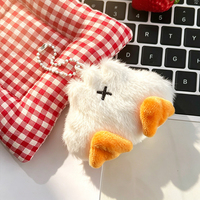 Porte-clés en peluche d'oie en gros, logo brodé personnalisé, breloque de sac en peluche douce, décoration de sac à dos et cadeau d'activités