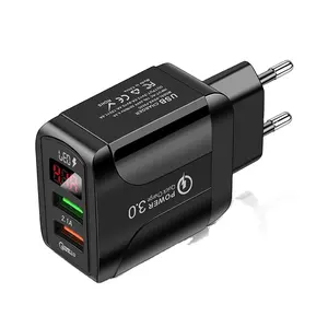 Cheap Us/EU/UK Digital Display QC3.0+1A fast charger usb wall charger for Mobile Phone high quality charger
