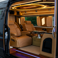 Kit de conversion de limousine Mercedes Sprinter de luxe, insonorisation, écran tactile relevable, sièges aérodynamiques, sol en teck, éclairage d'ambiance