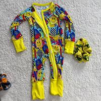 Pyjamas en bambou pour nouveau-nés et tout-petits, combinaisons à fermeture éclair en tissu de bambou pour bébés, vente en gros