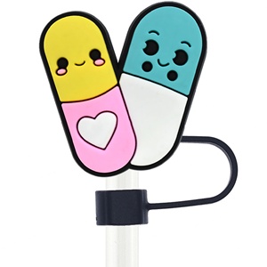 Protège-pailles universels en silicone de 10 mm à motif de dessin animé, très demandés, pour la série médicale, idéaux pour les décorations de fête - Product Image 6