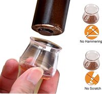 Meilleures ventes usine : Protège-pieds de table et de chaise en silicone transparent très élastique avec patin en feutre