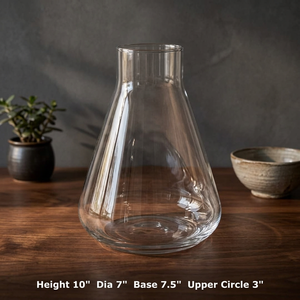 Vase de table géométrique nordique moderne en verre transparent de luxe, récipient à fleurs, décoration d'intérieur pour salon, table à manger - Product Image 2