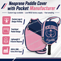 Housse de raquette de pickleball personnalisée OEM avec poche, en néoprène, entièrement imprimée, faible MOQ, idéale pour cadeau sportif