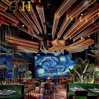 Aménagement intérieur de comptoir de bar pour restaurant d'hôtel de luxe Tables et chaises en bois massif durables personnalisées pour la décoration de restaurant