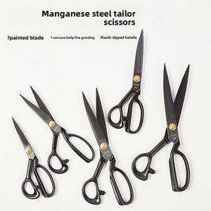 Manganese Steel Tailor <b>Scissors</b> Stock Plastic Coated Handle Thickened <b>Sewing</b> Fabric Household PH36 Black PH36 Black Manganese - Product Image 4