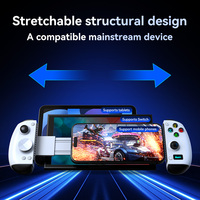 Manette de jeu sans fil D15 Plus extensible BT 5.4 Joystick Gamepad pour NS Android IOS PC avec capteur de mouvement six axes et stick à effet Hall