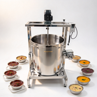 Machine de fabrication de mixage planétaire pour sauce au curry, chauffage automatique au gaz, bouilloire à double enveloppe, mélangeur de tomates