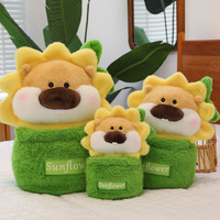 Kinqee Peluche Animal Sauvage En Peluche Lion Avec Plante Verte En Pot Pas Cher Mode Bas quantité minimale de commande Enfants Doux Lion En Peluche Jouet