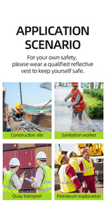 Gilet de sécurité réfléchissant à manches courtes en maille respirante en polyester personnalisé de 140 g/m², classe 2 ANSI, LED clignotante, travaux de construction, marque Ekai - Product Image 6