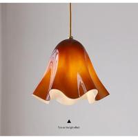 Lampu Gantung Kaca Panjang Minimalis Modern Prancis, Mewah dan Hangat untuk Kamar Tidur, Ruang Tamu, Koridor, dan Lorong Dekoratif