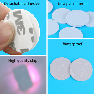 NFC Mini <span class=keywords><strong>Rfid</strong></span> Đồng Xu <span class=keywords><strong>Tag</strong></span> 215 N <span class=keywords><strong>Tag</strong></span> Với 3M Trở Lại Sticker 13.56Mhz Phổ Nhãn 25Mm Đường Kính PVC Cho Trò Chơi Thẻ - Product Image 6
