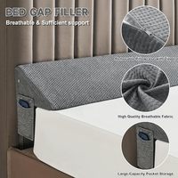 Memory-Schaum Nackenstützkissen Ergonomischer Bettlückenfüller Keilkissen für Kopfteil und Matratzenlücke mit Seitentasche