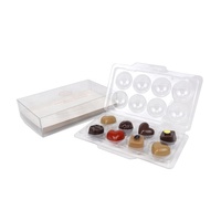 Boîte en plastique transparent chocolat à la truffe 4 8 15 30 cavités personnalisée avec plateaux à clapet blister
