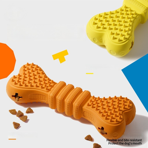 Toptan köpek interaktif çiğnemek oyuncak bakım diş temizleme kauçuk kemik şekli dikenli köpek çiğneme kemik oyuncak köpek oyuncaklar yüksek kalite - Product Image 1