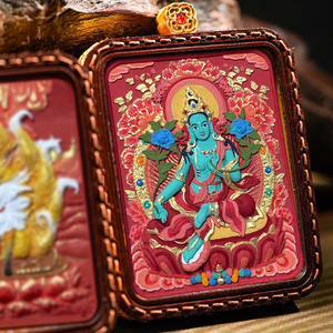 Thangka de décoration intérieure peinte à la main, représentant Manjushri, Bouddha de la médecine, Palden Lhamo, Jambhala jaune, Tara verte, Wuye Buddha, Tsa Tsa - Product Image 3