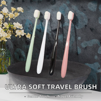 Brosse à dents de voyage jetable biodégradable en nylon ultra-douce avec logo personnalisé, 10 000 nano-brins pour manche – Vente en gros