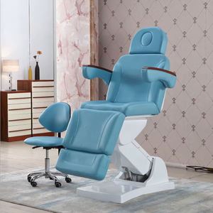 Nuevo diseño azul pu cuero pestañas masaje facial cama 3 motor reclinable eléctrico <span class=keywords><strong>Med</strong></span> Spa cama para la venta - Product Image 3