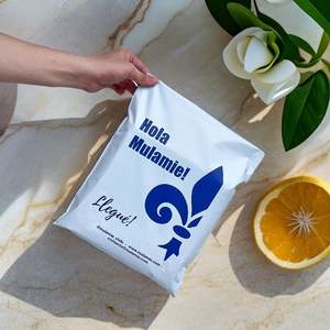 Enveloppes écologiques personnalisées avec logo, couleur crème mate, pour l'expédition de vêtements, vêtements, emballages, sacs en plastique imprimés - Product Image 6