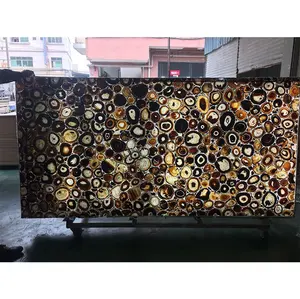 China supplier coffee color jade marble translucent stone panel