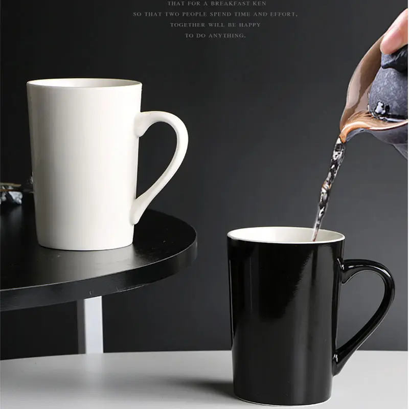 नई कस्टम गर्म बेच व्यक्तिगत सिरेमिक मग उच्च बनाने की क्रिया tazas कप drinkware नीचे कॉफी चीनी मिट्टी के चम्मच के साथ चीनी मिट्टी के बरतन मग