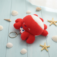 12cm moelleux crabe peluche jouet homard porte-clés sac décoration porte-clés peluche animaux de mer jouets Thanksgiving jour unisexe Promotion