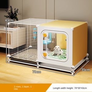 Jaula extragrande de plástico sólido con diseño anti-salpicaduras de orina para cobayas holandesas, conejos enanos y otros animales pequeños - Product Image 6
