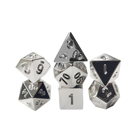 Ensemble de dés de jeu polyédriques miniatures en alliage de zinc, multicolores, à 6 faces, avec logo personnalisé, 14-20 mm, électroplaqués, sans marque