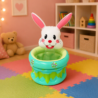 Seau à Boissons Gonflable Lapin de Pâques en PVC – Glacière pour Décoration de Table de Fête et Accessoire de Rangement Thème Œuf