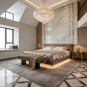 <span class=keywords><strong>Banc</strong></span> en <span class=keywords><strong>bois</strong></span> moderne de luxe léger, design de base irrégulière, rembourrage doux pour entrée de villa, chambre et usage hôtelier - Product Image 4
