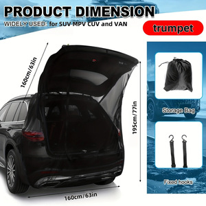 Moustiquaire de coffre arrière pour voiture, écran en maille noir pour véhicules universels, protection solaire, rideau d'intimité, amélioration et adaptation - Product Image 2