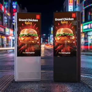 Écran publicitaire vertical intelligent LCD couleur pleine grandeur sur pied, tactile, pour extérieur, Android, pour magasin de détail, 75 pouces - Product Image 1