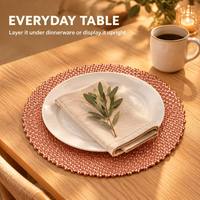 Assiette de Présentation Texturée Perlée, Assiette Décorative, Sous-Assiette à Finition Métallique pour Mariage et Fêtes, Décoration de Table, 5 Couleurs, Vente en Gros