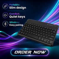 Clavier sans fil fin de 8 pouces avec pavé tactile intégré universel pour tablette IOS Android Windows