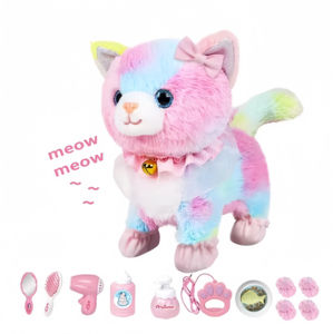 Giocattolo Interattivo Telecomandato a Forma di Gatto, Animale di Peluche Elettronico che Cammina e Miau con Coda Oscillante, Regalo per Bambini - Product Image 1
