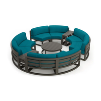 Mobilier d'extérieur moderne, ensemble de canapés à module d'extérieur en aluminium de forme ronde