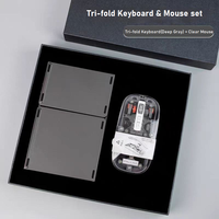 Cadeau d'entreprise pour les entreprises technologiques - Clavier et souris Bluetooth pliables, coffret cadeau au design moderne pour les réunions et les événements