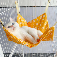 Hamac suspendu réglable pour cage, lit pour animaux de compagnie lavable avec tissu doux et sangles à boucles pour chats d'intérieur et petits chiens