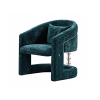 Fauteuil de salon confortable de style français léger, fauteuil à dossier haut, tissu luxueux, fauteuil simple, salon, fauteuil élégant