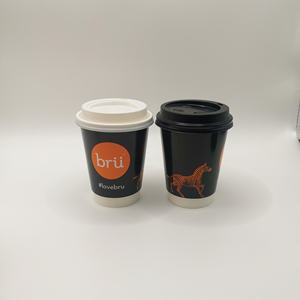 Gobelets en papier personnalisés jetables à double paroi en kraft blanc recyclable avec logo imprimé 8oz 12oz 16oz 20oz pour café, thé, boissons gazeuses avec couvercle - Product Image 4