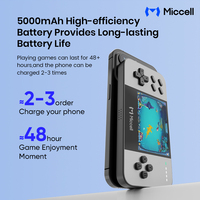 Miccell Grosir 20W 5000mAh 2 In1 Power Bank Portabel Nirkabel Magnetik dengan 1500 Game Klasik untuk Perjalanan dan Komuter