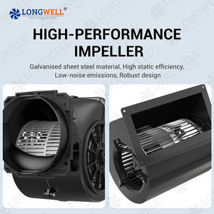 Quạt ly tâm kim loại mạ kẽm cao áp 200mm LONGWELL có thể tùy chỉnh, điện áp 230V, hỗ trợ OEM cho thiết bị xử lý không khí (AHU) - Product Image 2