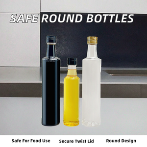 Bouteilles en plastique PET rondes de qualité alimentaire 250ml/500ml avec bouchon à vis et impression sérigraphiée pour huile d'olive, sauce soja, Baijiu et vinaigre - Product Image 2