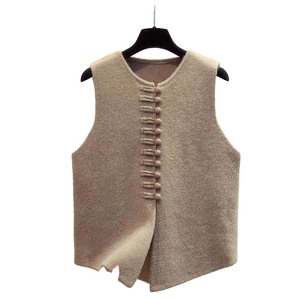 Chaleco de Lana para Mujer, Tejido, con Botones, Estampado, Ecológico, a la Moda, Otoño 2026, Venta al Por Mayor de Boutique - Product Image 5