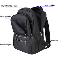 Sac à dos pour ordinateur portable en tissu Oxford grande capacité avec logo personnalisé, idéal pour les voyages d'affaires, multi-poches, pour étudiants et écoliers
