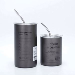 Stainless Steel Tumbler Vacuum Insulated With <b>Straw</b> Minimalist Design For Travel 12-24 Hours Thermal Retention - Product Image 4