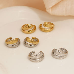 Orecchini Ear <span class=keywords><strong>Cuff</strong></span> a Clip da Donna Clioro Nuovi Arrivi Fashion in Acciaio Inossidabile PVD Oro Impermeabili - Product Image 5