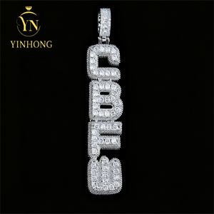 YINHONG Hip-Hop-Stil Individueller DIY-Herrenanhänger, Silber mit Moissanit-Besatz Personalisierter und Trendiger Maßgefertigter Anhänger - Product Image 5